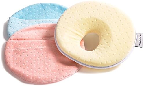 Baby Memory Foam Pillow with 2 Pillow Covers | Chiropractor and Pediatrician Trusted to Prevent Flat Head for Babies 0-6 Months | Breathable and Anti-bacterial Materials | Gender Neutral 3 pc Set