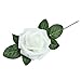 Vlovelife 50pcs White Real Looking Fake Roses Artificial Flowers Roses Head with Stem for DIY Wedding Bouquets Centerpieces Arrangements Birthday Baby Shower Home Party Decorations (White)