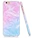BAISRKE iPhone 6 6s Case, Pink Blue Marble Creative Design Slim Flexible Soft Silicone Bumper Shockproof Gel TPU Rubber Glossy Skin Cover Case for Apple iPhone 6 6s 4.7 inch