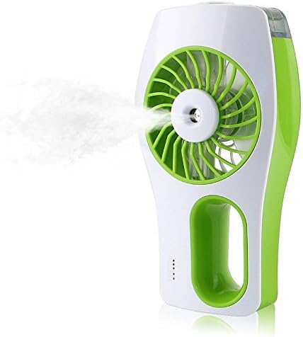 Misting Fan, CNUALV USB Humidifier Fan Water Spray Portable Desk / Table Fan for Travelling Cooling and Misting. (Green)