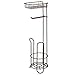 iDesign Classico Metal Free Standing Toilet Paper Tissue Holder with Shelf, Roll Reserve Canister for Kid's, Guest, Master, Office Bathroom, 6.5