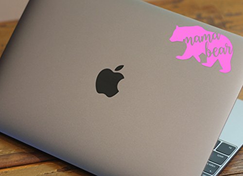 Mama Bear Decal (Pink) die cut Genuine ViaVinyl decal for automobile windows, Yeti and RTIC tumbler cups, Macbooks and laptops, iPhones and Android cell phones, iPads and tablets and more!