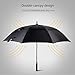 Golf Umbrella, Large Windproof Umbrella for Men, 62'' Wind Resistant Umbrella Auto Open Rain Umbrella Black Extra Large for Women, Double Canopy Oversized Stick Umbrella with Cover