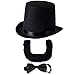 Funny Party Hats Abraham Lincoln Costume Set - Hat with Beard and Necktie- Presidents Day- Lincoln's Birthday- Patriotic Costume (3 PC Set)