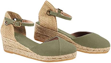 Erneut Womens Platform Wedges Espadrilles Cap Toe Crisscross Slingback Elastic Band Summer Sandals