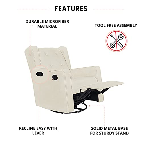 Naomi Home Odelia Swivel Glider Recliner Rocker, Nursery Glider