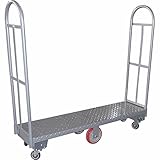 Heavy Duty, Narrow Aisle U-boat Platform Truck Dolly, 16x60 Steel Deck, 1800 Lbs. Capacity