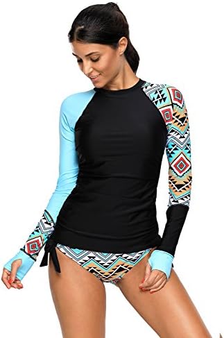 XMYXTX Womens Rashguard Long Sleeve UV Rash Guard Swimwear Tankini Swimsuit