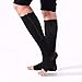 Zipper Compression Socks 2 Pair Zip Guard Skin Protection & Open Toe Compression Medical Zip Socks15-20mmHg Zipper Leg Support Unisex (Light Black, XXL)