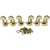 Wilkinson 3x3 ROTO Style Full Size Sealed Guitar Tuners Tuning Keys Pegs Guitar Machine Heads Fits USA Les Paul or Acoustic Guitars Gold