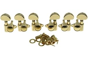 Wilkinson 3x3 ROTO Style Full Size Sealed Guitar Tuners Tuning Keys Pegs Guitar Machine Heads Fits USA Les Paul or Acoustic Guitars Gold