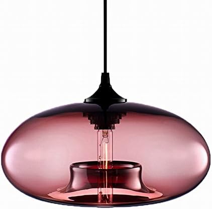Newrays Modern SingleWine red Glass Pendant Lighting Ceiling Light for Kitchen Island Lighting Fixtures