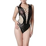 SAN.COMO Women's Seamless Mesh Chemise Lingerie Baby Doll Minidress One Size