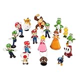 18pcs/Set Piece Super Mario Bros Super Mary Princess, Turtle, Mushroom, Orangutan, Super Mary Action Figures,1.2 