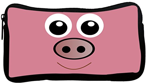 Rikki Knight Pig Cartoon Face Design Neoprene Pencil Case (pc798)