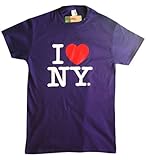 I Love NY New York Short Sleeve Screen Print Heart T-Shirt Purple