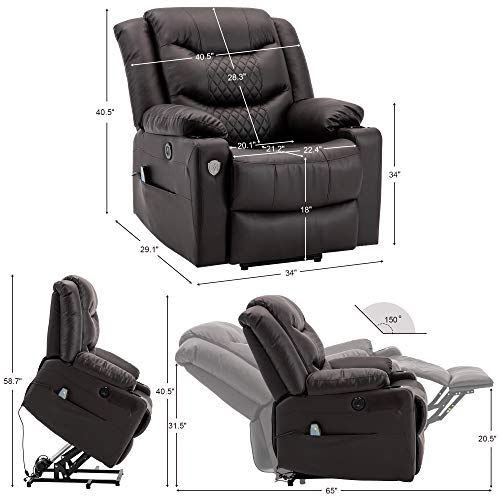 Lift Chair Electric Power Recliners for Elderly,EVER ADVANCED PU
