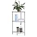 LANGRIA 3-Tire Corner Wire Shelf Bathroom Corner Shelf Bookcase, Free Standing Corner Storage Rack Display Tier Shelf for Kitchen Office,Silver