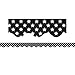 Teacher Created Resources Black with White Stars Scalloped Border Trim (5812)