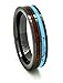 PCH Jewelers Mens Womens Koa Wood Wedding Band or Gift Turquoise 6mm Black Ceramic Size 6-15