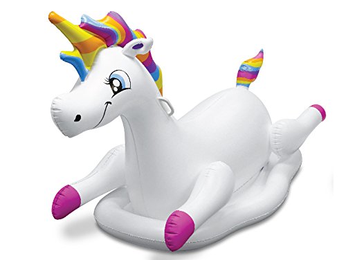 KOVOT Inflatable Ride-On Unicorn Pool Float - Over 5 Feet Long!