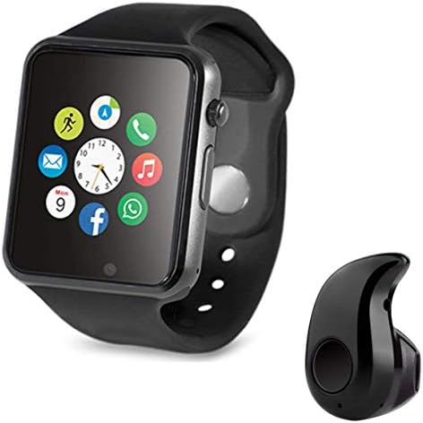 RapGear RaptasCo A1 Bluetooth Smartwatch with Camera/Sim Support and S530 Bluetooth 40 Headset for Android/iOS Devices