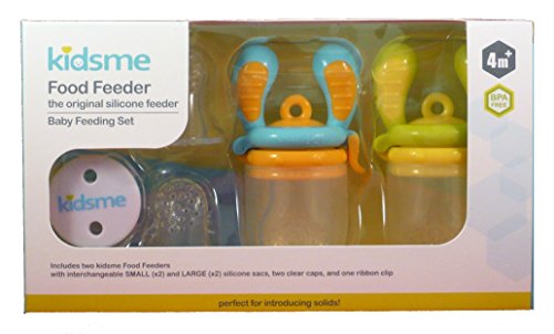 Kidsme food feeder essential set - blue/orange - 5 ct