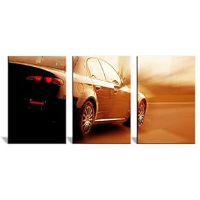 3 Panel A Running Car x 3 Panels
