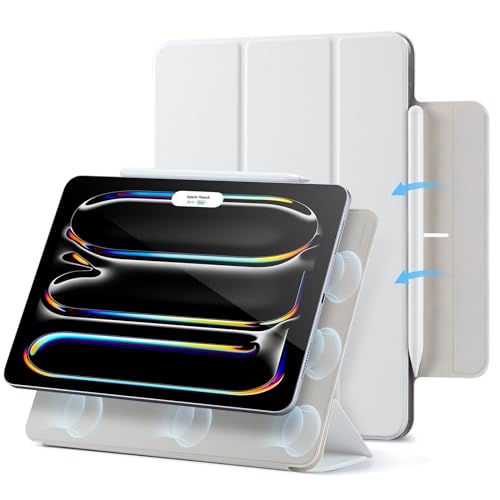 ESR für iPad Pro 13 Zoll Hülle M5/M4 (2025/2024), magnetische Befestigung, dünne Trifold Ständerhülle, unterstützt Pencil Pro & Pencil (USB-C), Auto R