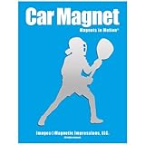 Lacrosse Goalie Female Car Magnet Chrome