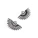 Black Art Deco Fan Feather Chunky Stud Earrings