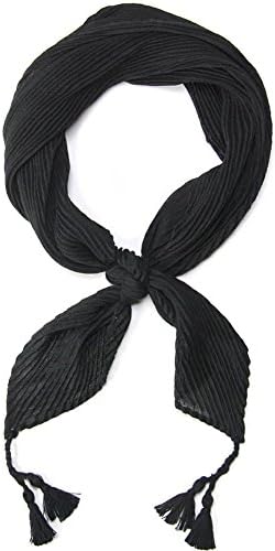 Essential Sheer Chiffon Square Scarf in Colors / Bandana Scarf (Chiffon - Black)