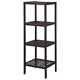 SONGMICS 100% Bamboo Bathroom Shelf Stand 4-Tier Multifunctional Storage Rack Shelving Unit 38.6