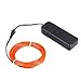 RioRand 15ft Neon Light El Wire w/ Battery Pack for Parties, Halloween Decoration (Orange)