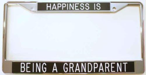 Happiness is...Being a Grandparent-License Plate Frame-black