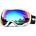 HUBO SPORTS Ski Snow Goggles for Men Women Adult,OTG Snowboard Goggles of Dual Lens with Anti Fog for UV Protection for Girls(WBPGreen)