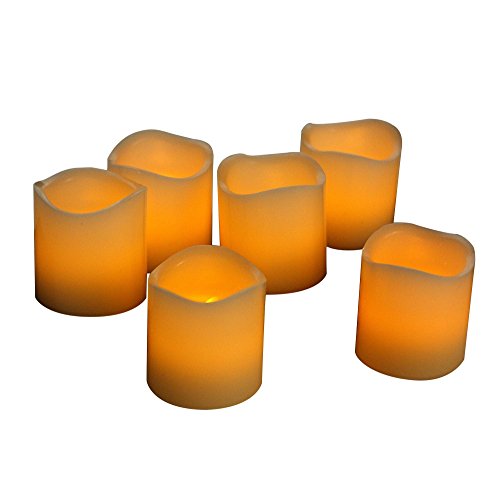 Ecogecko 87032 real wax led flameless candles with timer votive s…