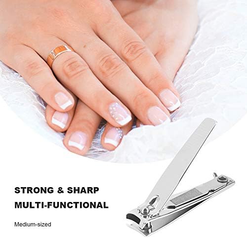 Nail Clippers, Toenail & Fingernail Clipper with Swing Out Nail File, Hand-sharpened Clipper,Professional Stainless Steel Cutter