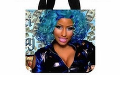 Nicki Minaj Pink Friday Rapper Singer American Idol Blue Tote Bag Canvas Eco friendly Two Sides Same Printed Bag