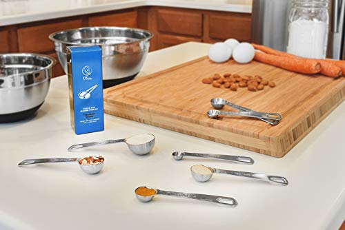 Stainless Steel Measuring Spoons Set of 7: Metal Spoon Sets for Dry & Liquid Ingredients Measurement - Home Kitchen Gadget, Tool & Utensils for Cooking & Baking - Perfect Wedding or Housewarming Gift - Thumbnail 3