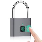 Fingerprint Padlock, TAOCOCO Smart Keyless Security Locker Lock Fingerprint Lock Gym Lock IP65 Waterproof Anti-Theft USB Rechargeable Suitable for School Locker/Gym/Door/Cabinet/Suitcase/Backpack