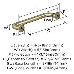 Amerock | Cabinet Pull | Golden Champagne | 3-3/4