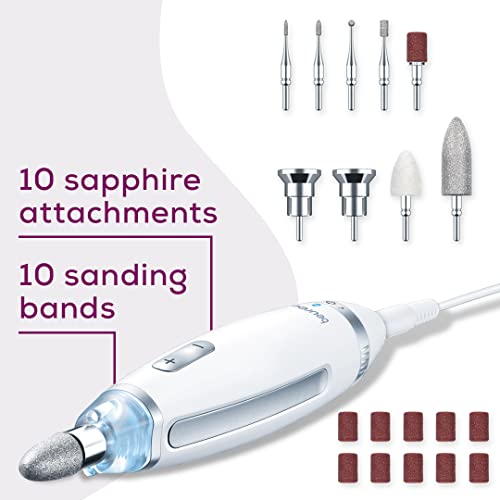 Beurer MP62 Professional Nail Drill Kit, Portable Electric File Machine