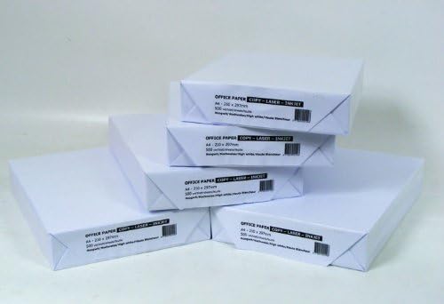 Copimax - 5 resmas de Papel A4 (2500 Folios), Color Blanco Brillante: Amazon.es: Hogar