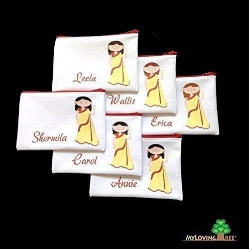 Amazon Com Indian Bridesmaids Gifts Zipper Pouch Wedding Gift Gift For Bridesmaids Personalized Gifts Handmade