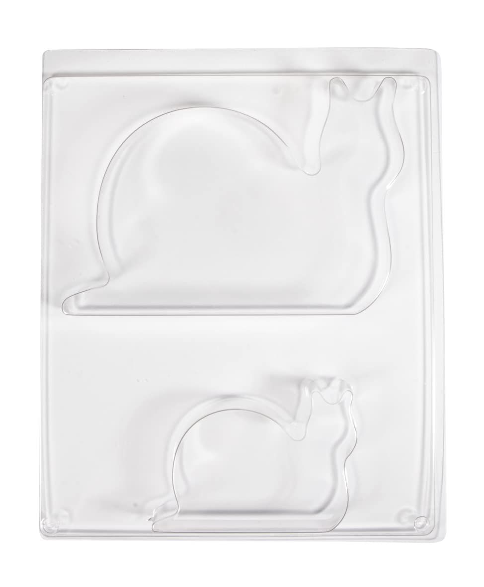 Rayher Snail-Shaped Casting Mould Tray for Concrete Crafts, Two Clear Plastic Shapes for Moulding, Large 15.5x11x2cm and Small 9.5x6.6x2cm, PET, 36118000