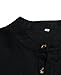 GARSEBO Beloved Men Henley Neck Long Sleeve Daily Look Linen Shirts (S, Black)