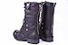 JJF Shoes H-7 Black Plaid Military Combat Foldable Cuff P-Leather Zipper Lace Up Boots-8