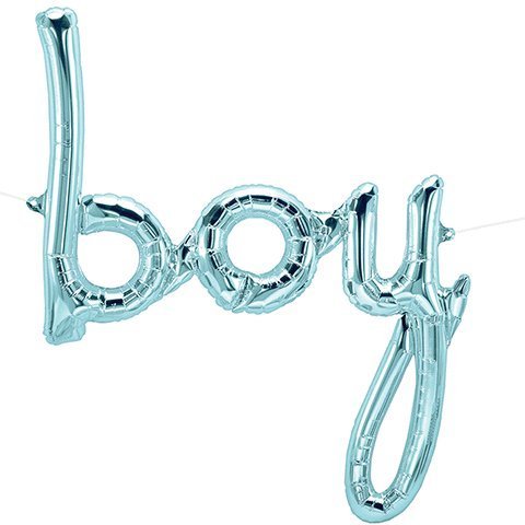 Northstar 33" Boy Script-Pastel Blue (Airfill Foil Balloon