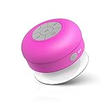 JEMMA Waterproof Bluetooth Speaker Wireless Shower Portable Hand-Free Call with Mic(Pink)